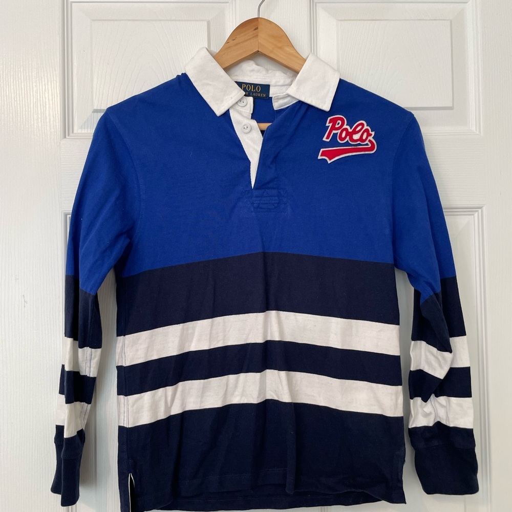 📚Ralph Lauren striped polo
